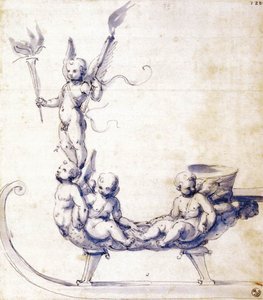 Schets voor een slee met putti door Giuseppe Arcimboldo